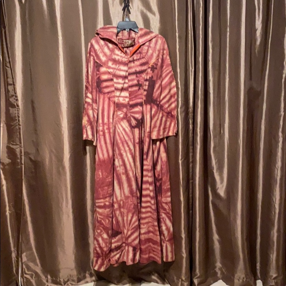 Tie-dye floorlength dress and hoodie
